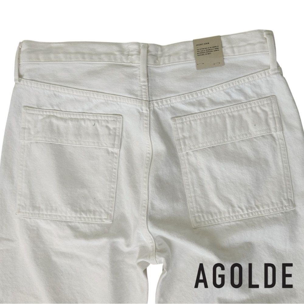 AGOLDE **NWT** Cooper High-Rise Denim Cargo Pants in Milkshake White - Picture 12 of 13